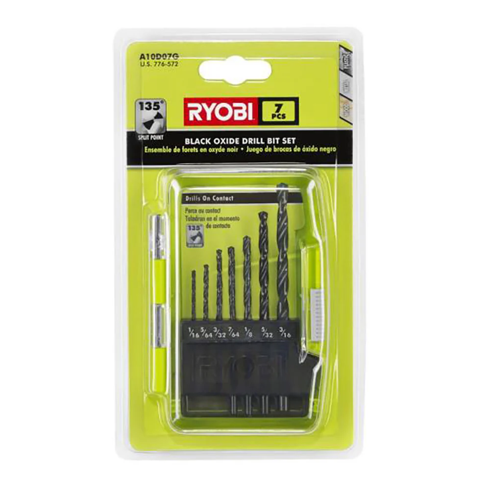 7PC BLACK OXIDE DRILL BIT SET