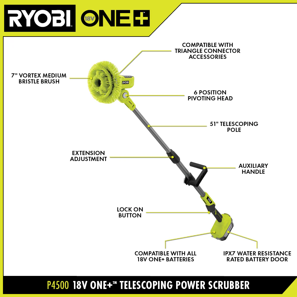 18V ONE+ VORTEX TELESCOPING POWER SCRUBBER - Image 3