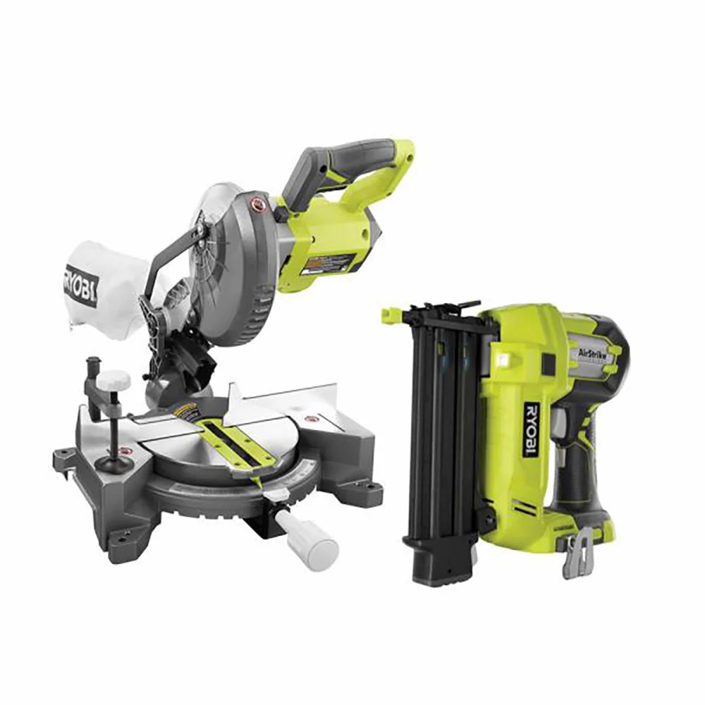 18V ONE+ 7-1/4” Miter Saw & AirStrike(TM) 18GA Brad Nailer