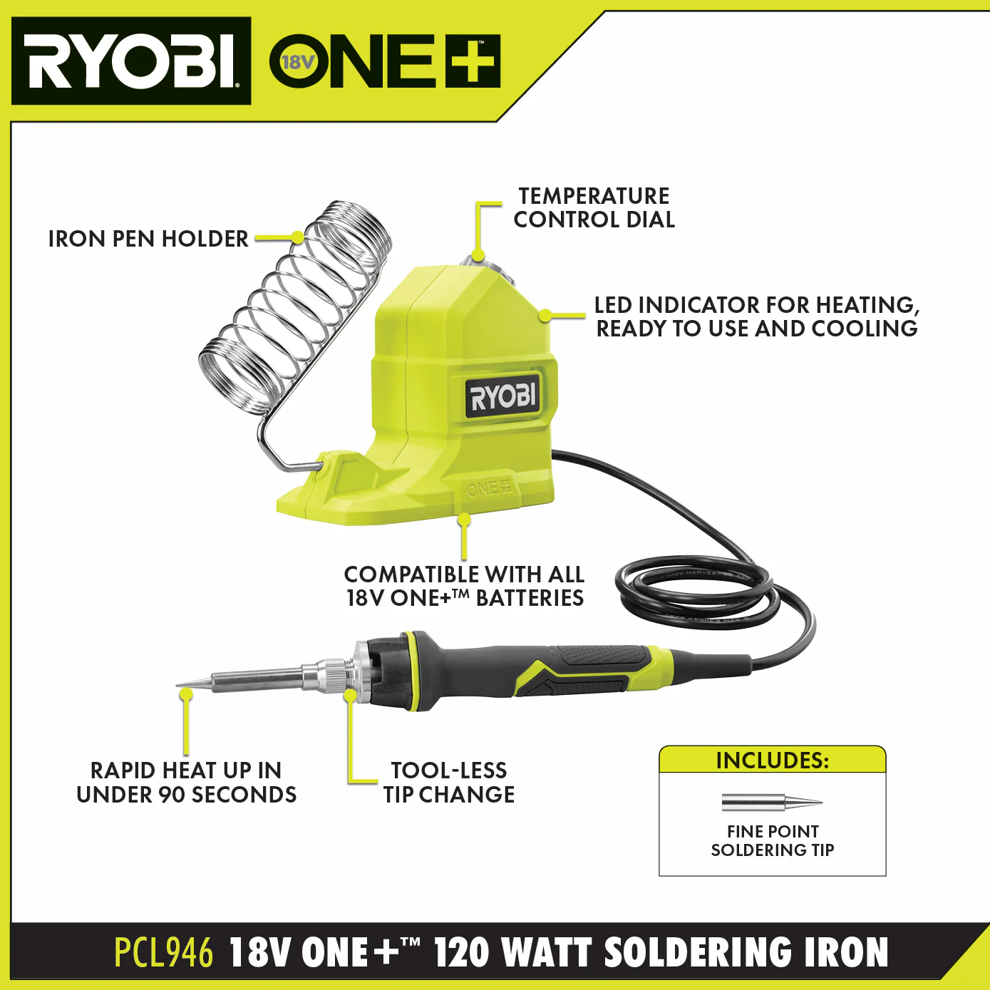 18V ONE+ 120W SOLDERING IRON KIT - Image 2