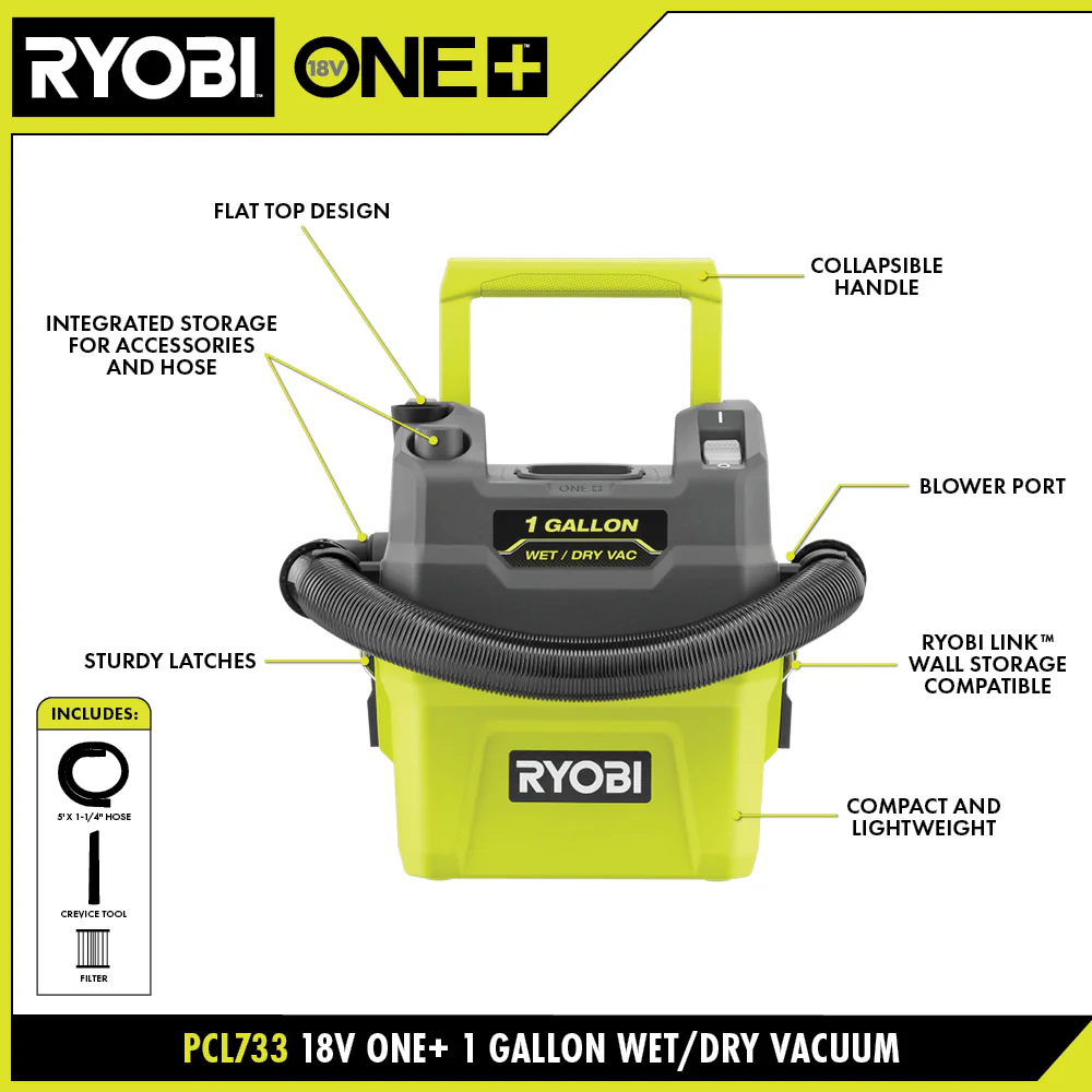 18V ONE+ 1 GALLON WET/DRY VACUUM - Image 2