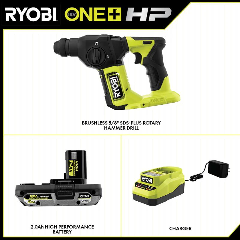 18V ONE+ HP COMPACT BRUSHLESS 5/8" SDS-PLUS ROTARY HAMMER KIT - Image 2