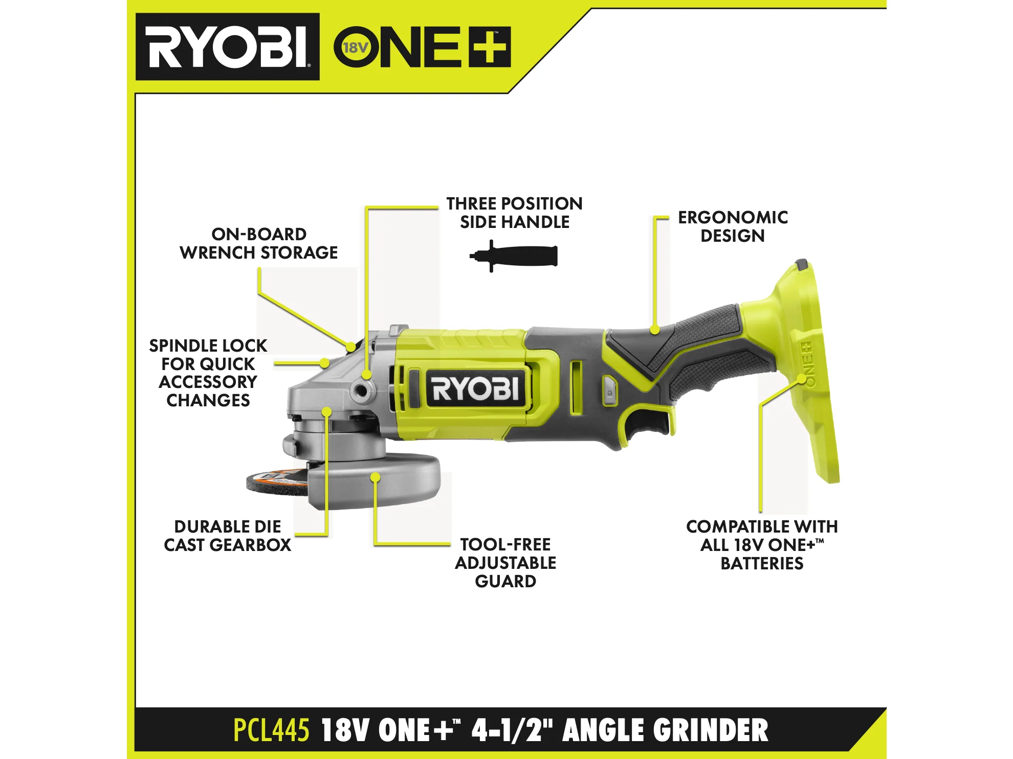 18V ONE+ 4-1/2" Angle Grinder Kit - Image 3