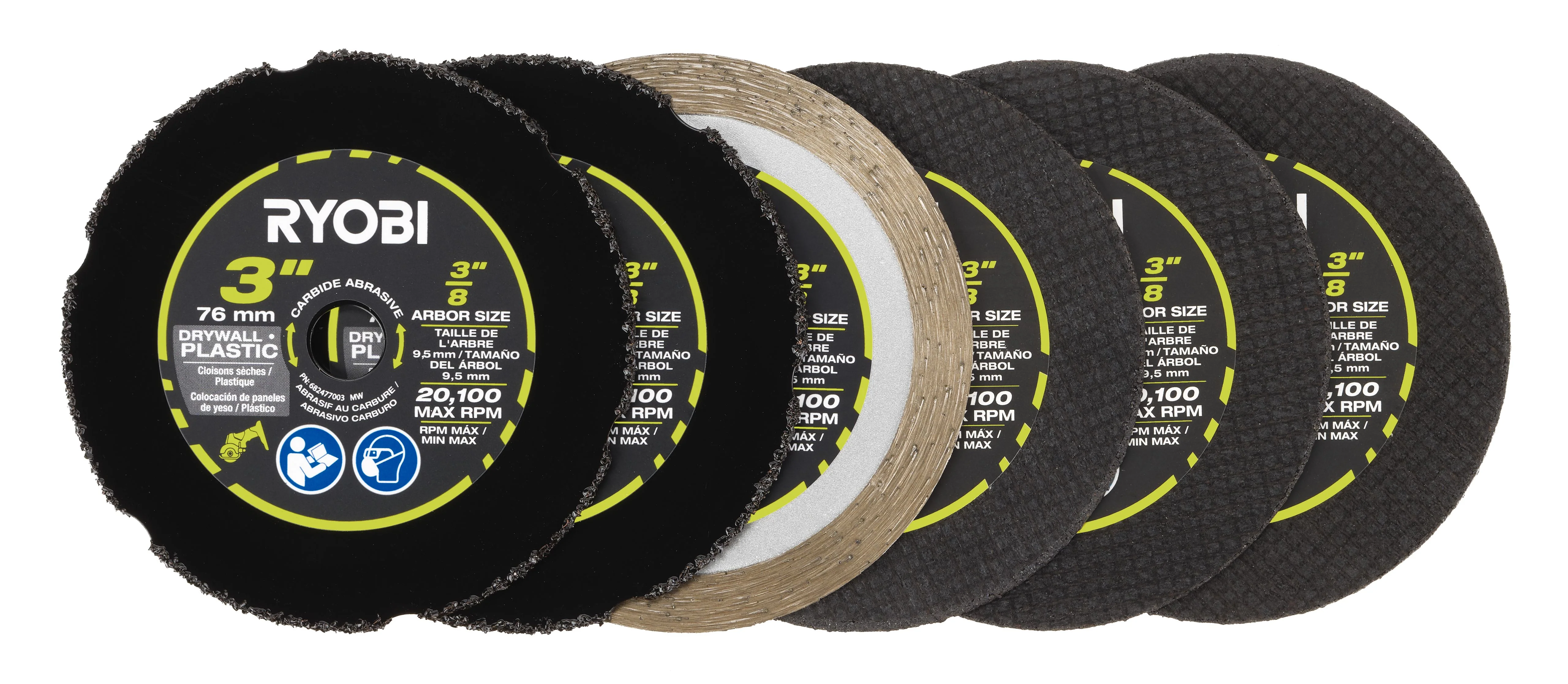 RYOBI 6 PC. 3 in. Cut-Off Wheel Set - Image 4