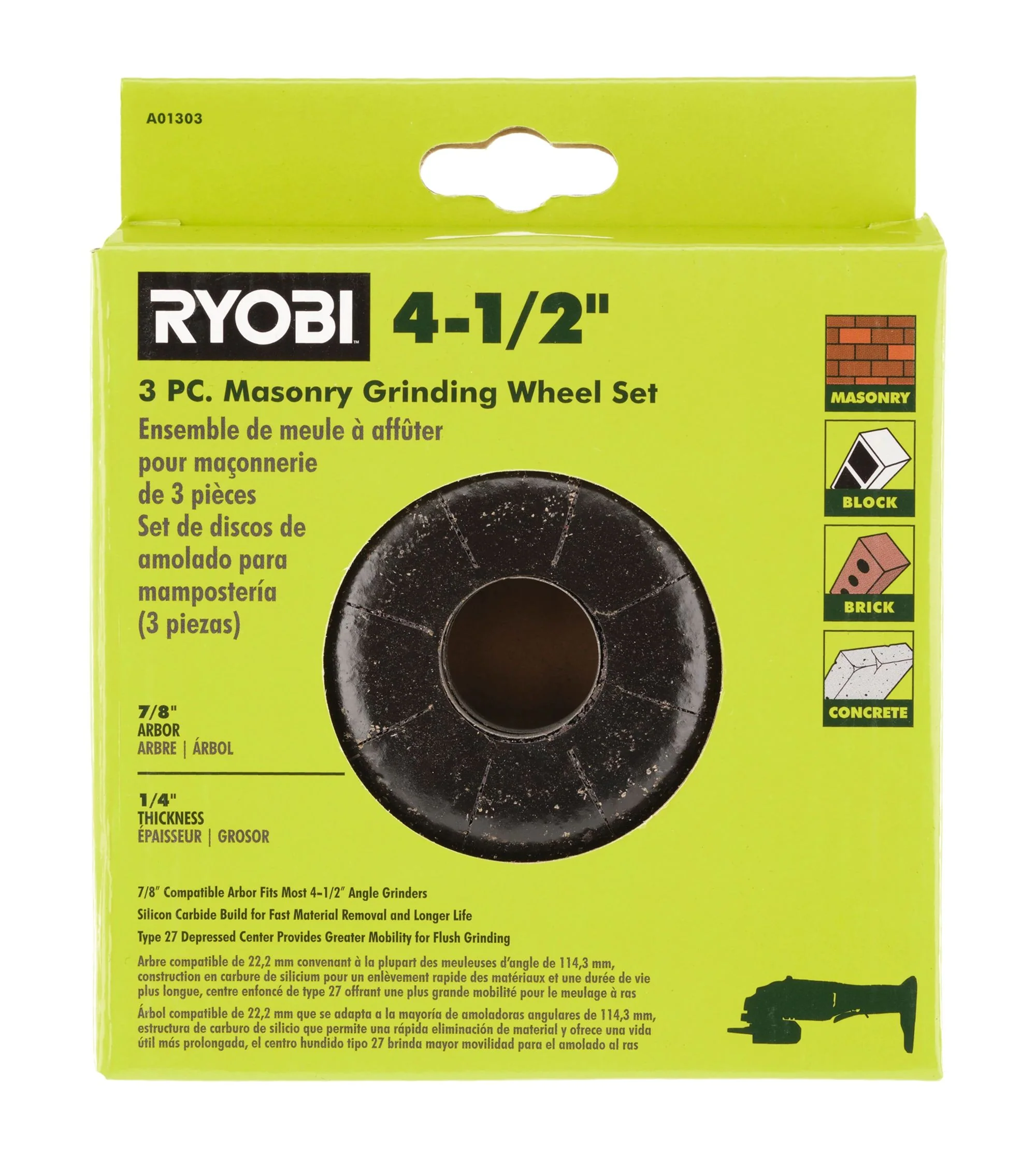 3 PC. 4-1/2" Masonry Grinding Wheel Set - Image 3