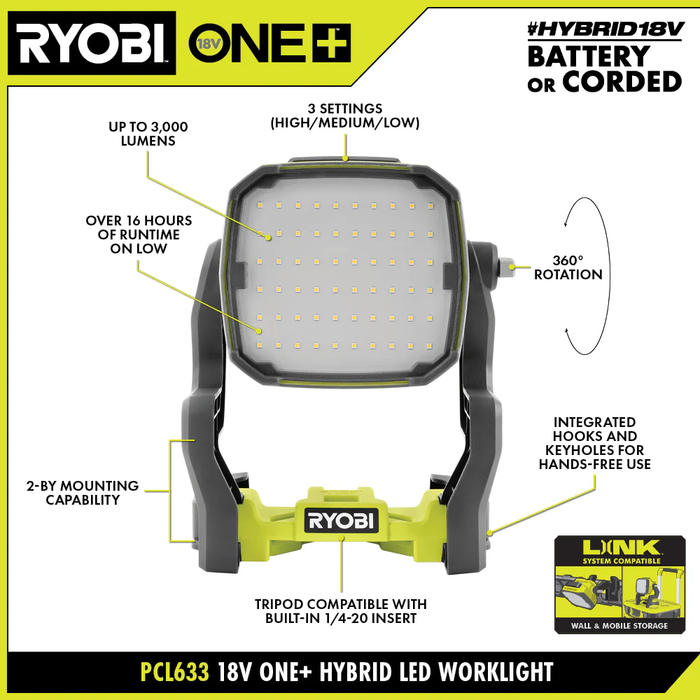 18V ONE+ HYBRID LED WORK LIGHT - Image 2