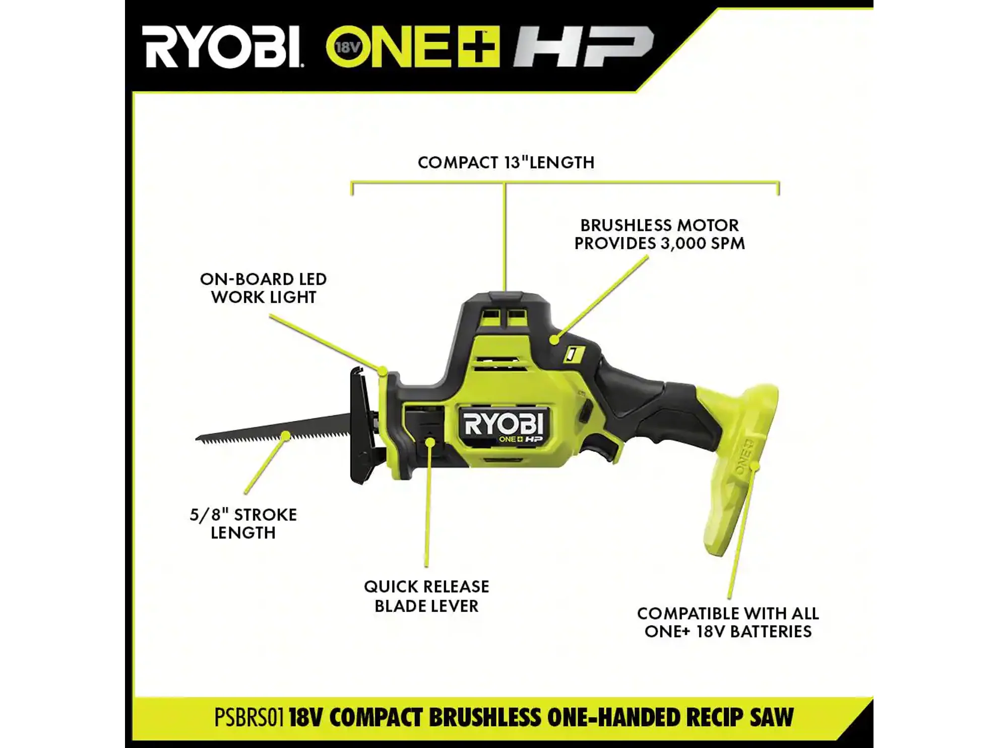 18V ONE+ HP Compact Brushless 4-Tool Combo Kit - Image 10