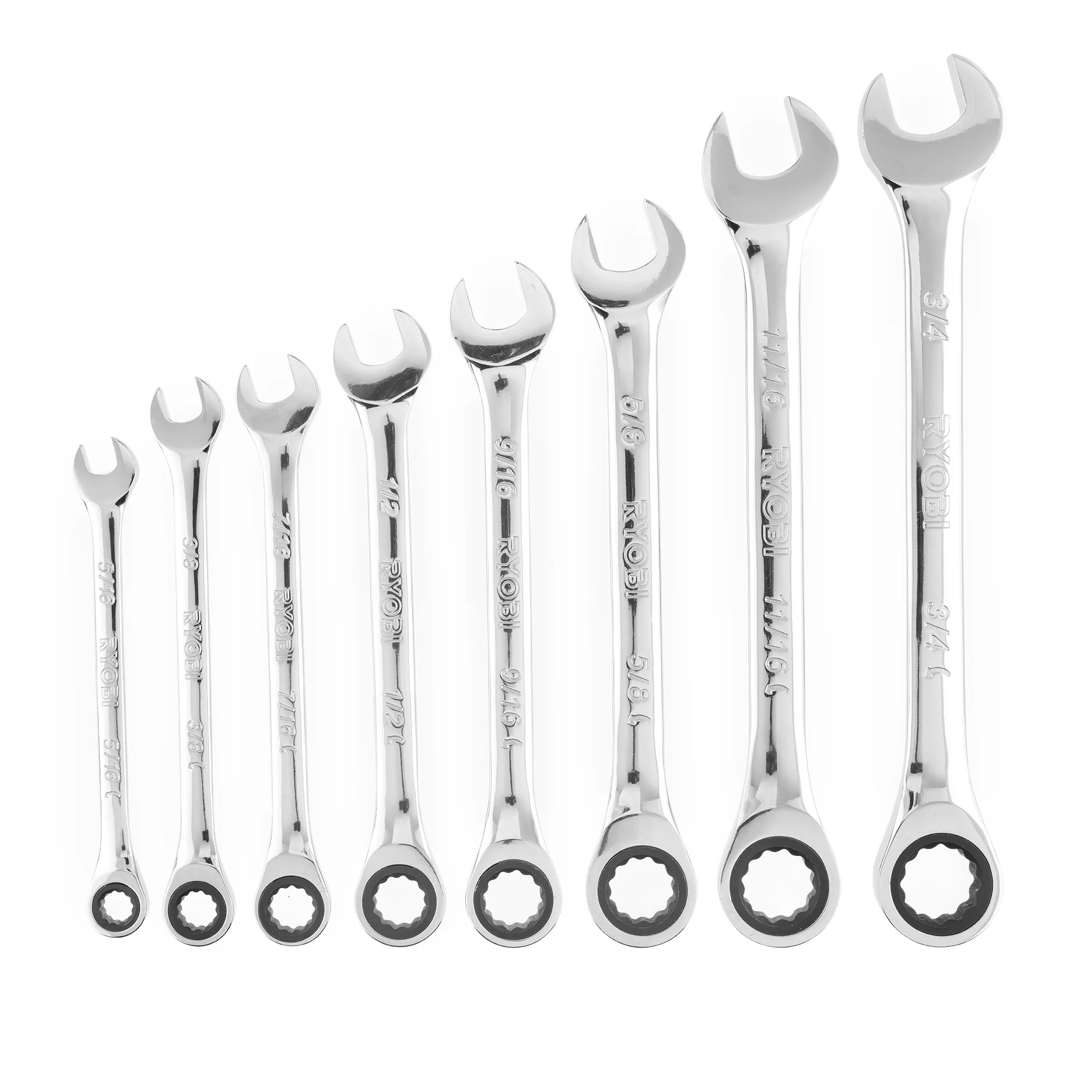 8 PC. SAE Ratcheting Combination Wrench Set - Image 5