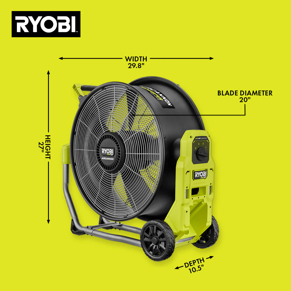 40V HP BRUSHLESS HYBRID WHISPER SERIES 20" AIR CANNON FAN - Image 2