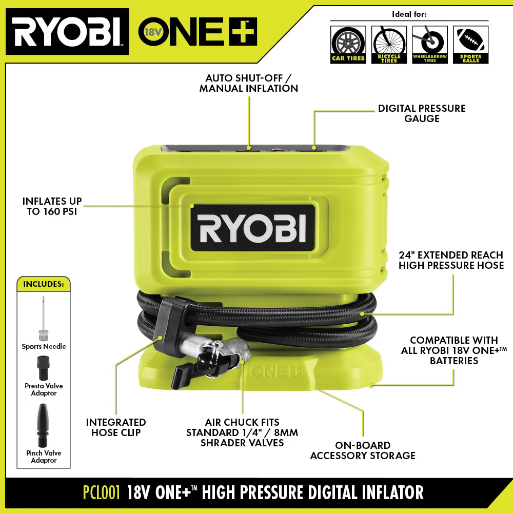 18V ONE+ HIGH PRESSURE DIGITAL INFLATOR KIT - Image 3