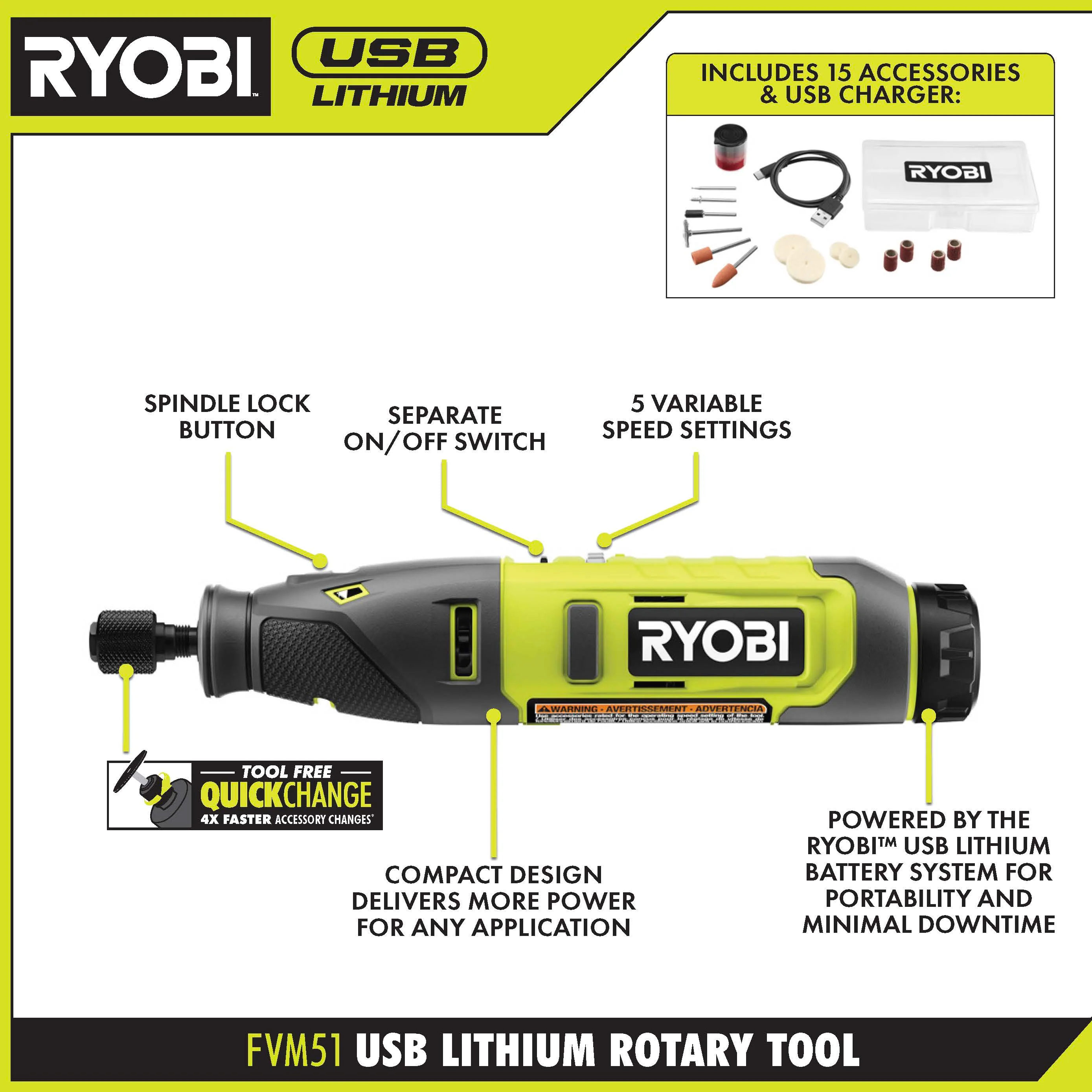 USB LITHIUM 2-TOOL COMBO KIT WITH PUMPKIN CARVING TOOLS - Image 4