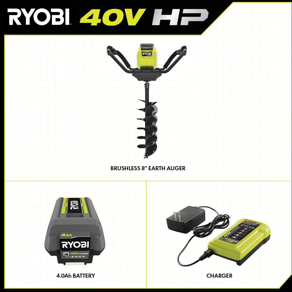 40V HP BRUSHLESS 8" EARTH AUGER KIT - Image 3