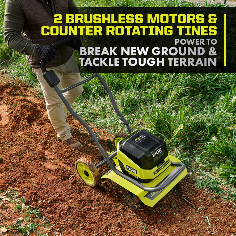40V HP BRUSHLESS WHISPER SERIES 16" FRONT TINE TILLER KIT - Image 7