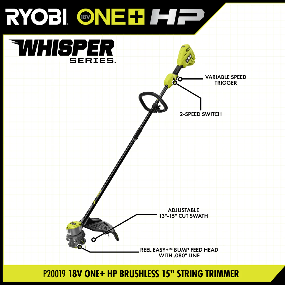 18V ONE+ HP Brushless 15” String Trimmer Kit - Image 4