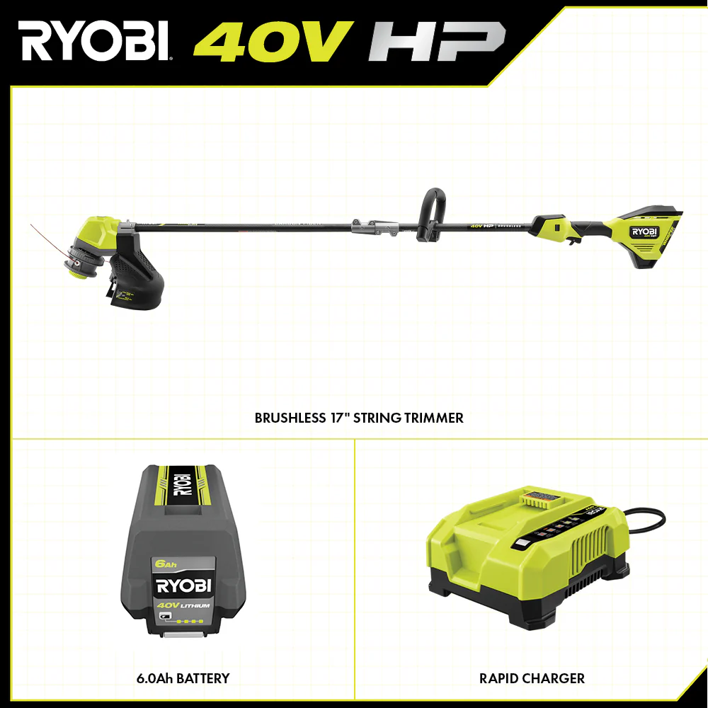 40V HP Brushless 17” String Trimmer Kit - Image 3