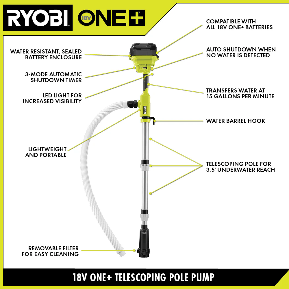 18V ONE+ 1/6 TELESCOPING POLE PUMP KIT - Image 7