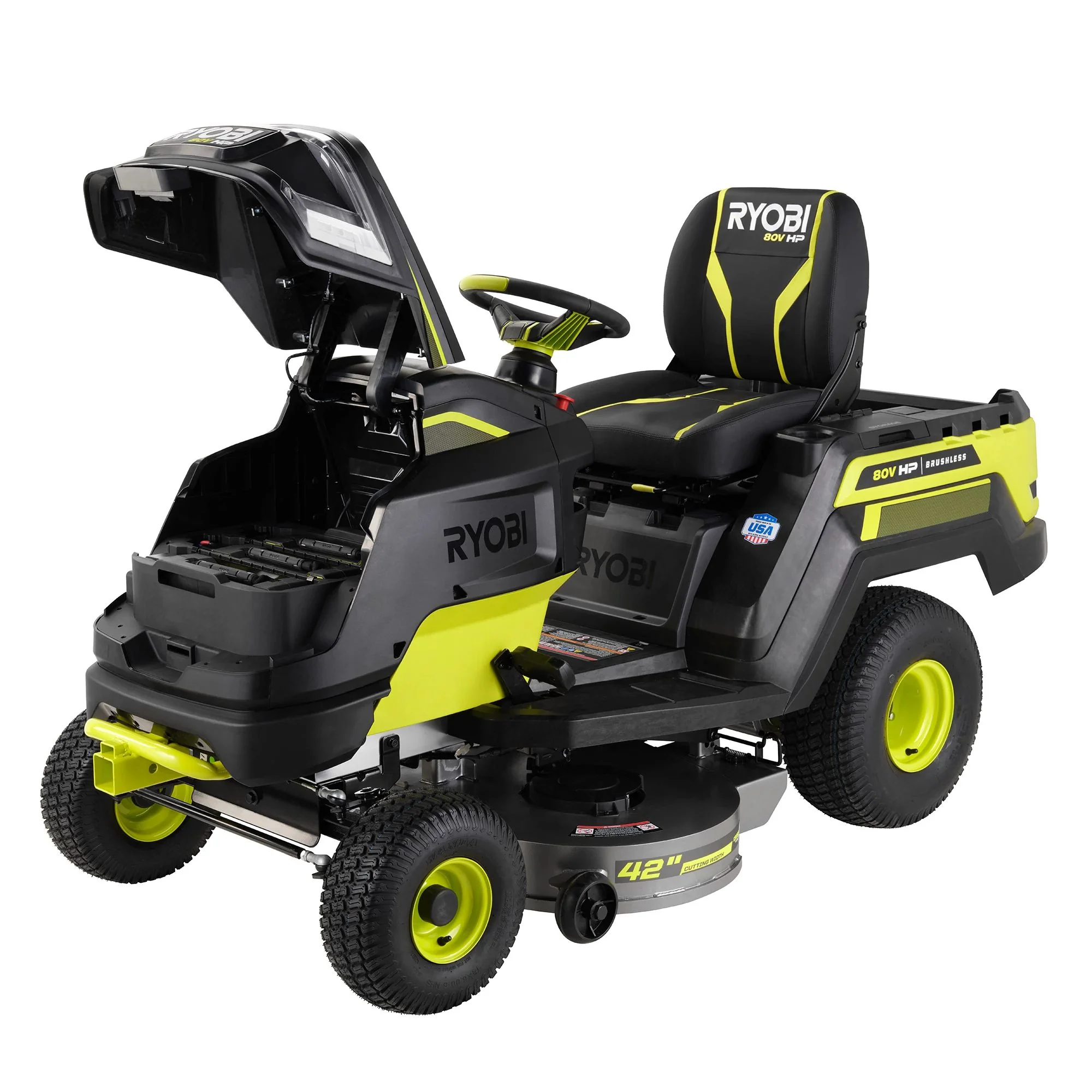 80V HP BRUSHLESS 42" BATTERY CORDLESS ELECTRIC RIDING LAWN TRACTOR KIT - Image 11