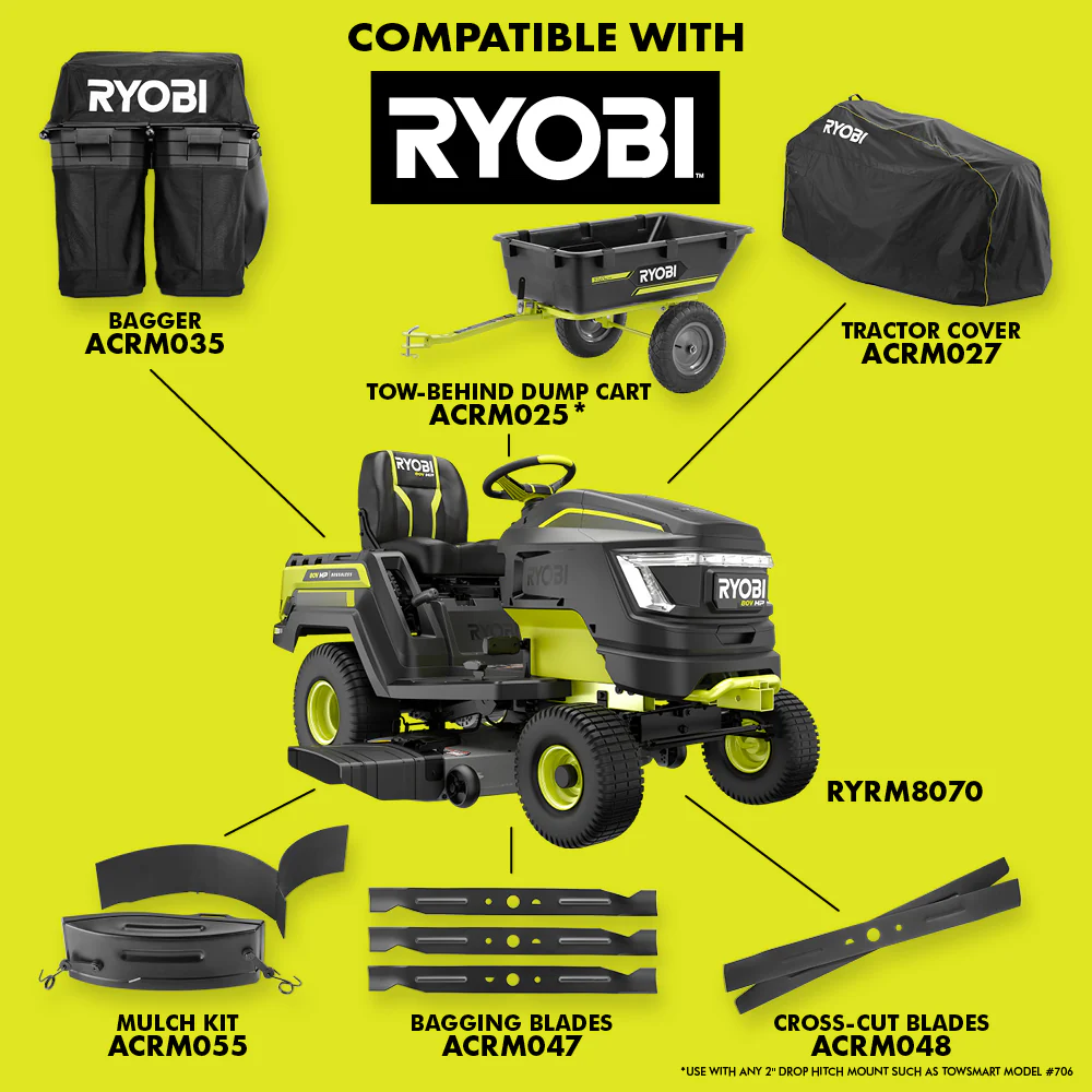 80V HP BRUSHLESS 46" BATTERY CORDLESS ELECTRIC RIDING LAWN TRACTOR KIT - Image 10