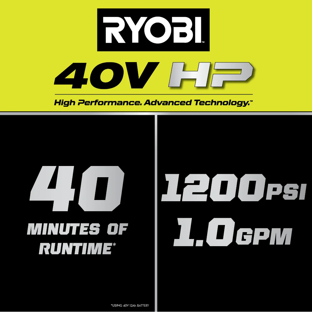 40V HP BRUSHLESS 1200 PSI 1.0 GPM PRESSURE WASHER - Image 2