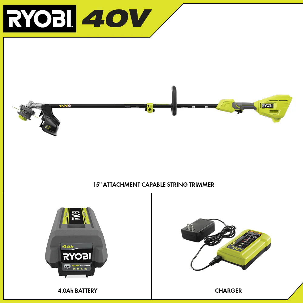 40V 15" Attachment Capable String Trimmer Kit - Image 2