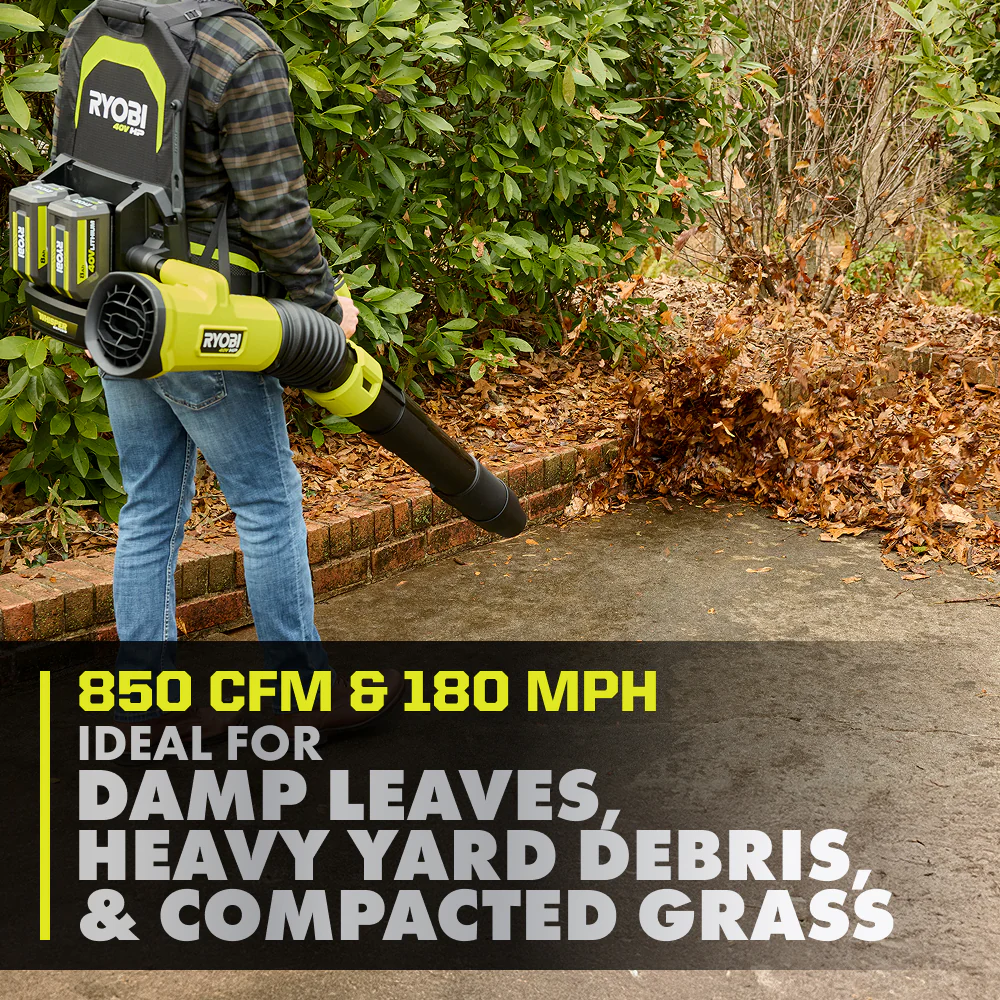 40V HP Brushless 850 CFM Backpack Blower Kit - Image 5