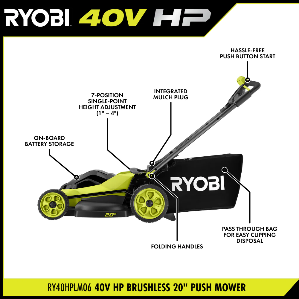 40V HP BRUSHLESS 20" PUSH MOWER KIT - Image 3
