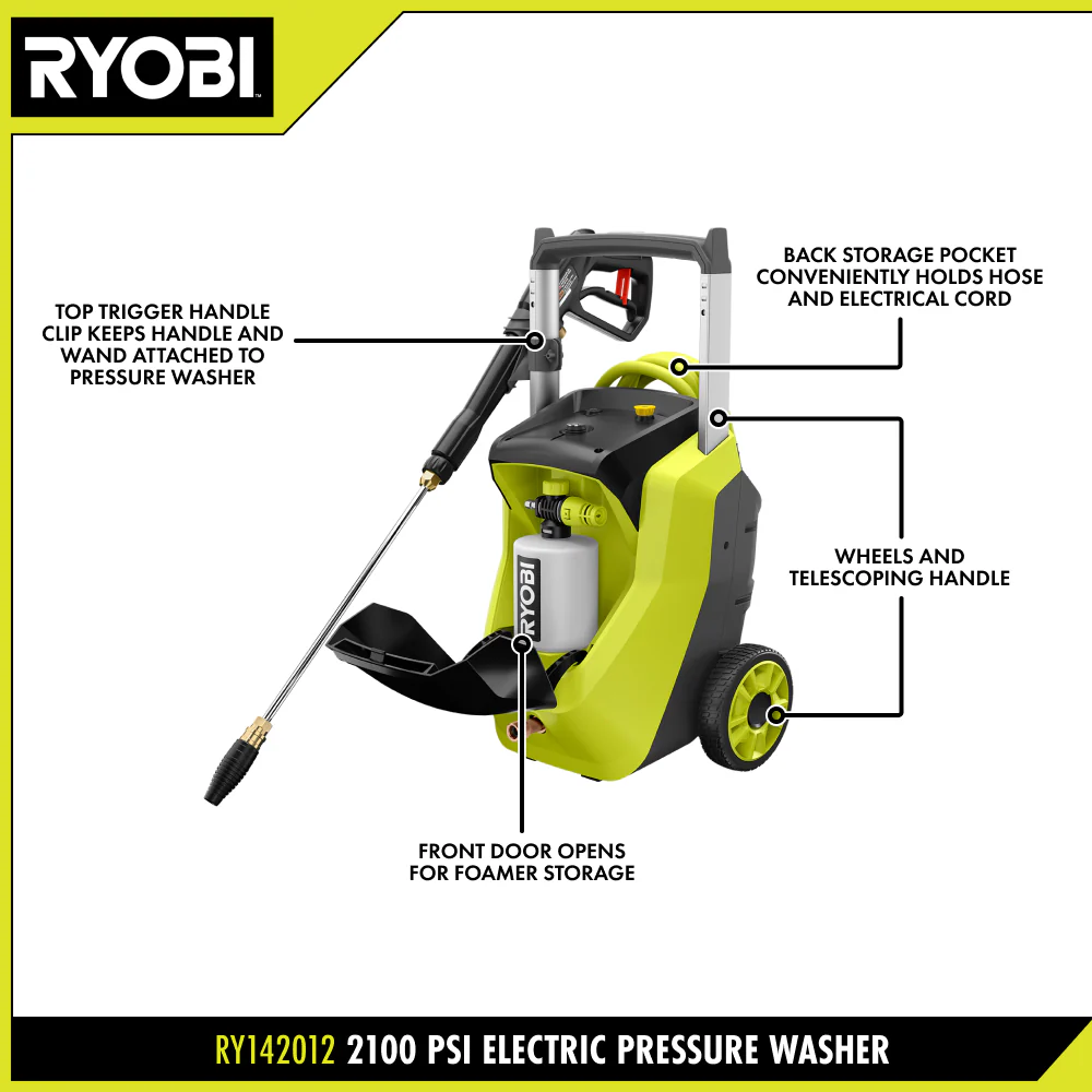 2100 PSI 1.2 GPM Electric Pressure Washer - Image 4