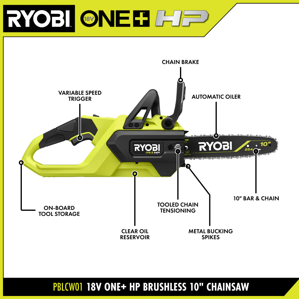 18V ONE+ HP Brushless 10β Chainsaw Kit - Image 3
